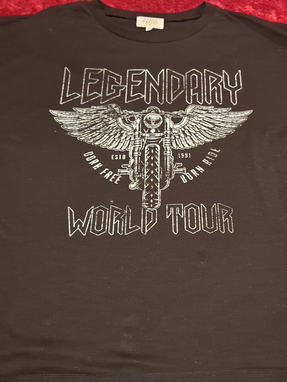 Urban Nation Legendary World Tour Graphic Tee - Black Shiny Silver Sleeves 3X